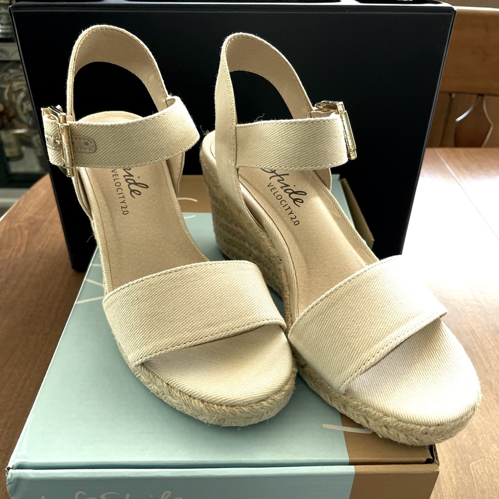Canvas Espadrille Wedge Sandals
